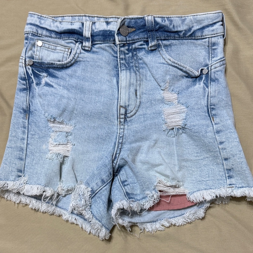 Kendall & Kylie Light Blue Distressed Jean Shorts
